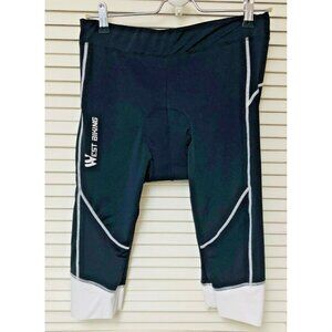 Cycling Shorts Men's 2XL Compression Padded Bicycle Bike West Biking Black/White